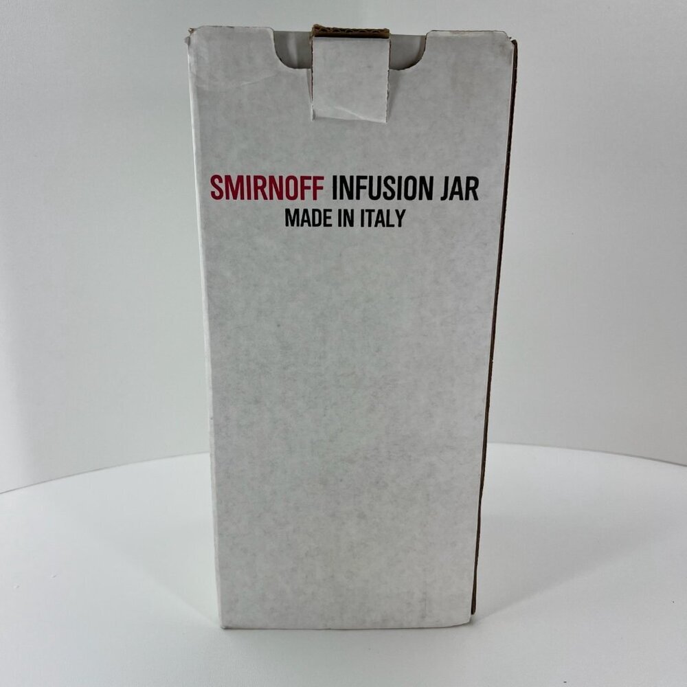Smirnoff Infusion Jar Made In Italy Green Glass W/ Lid New Boxed - Picture 13 of 16